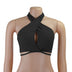 Sexy backless women's top, white crop top to tie with halter neck