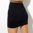 Women Sexy Lace Up Ruched Pencil Skirt Drawstring Tight Mini Skirt