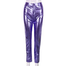 Women's pants, metallic high waisted, Super stretchy, shiny tights