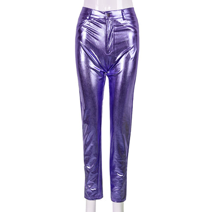 Women's pants, metallic high waisted, Super stretchy, shiny tights