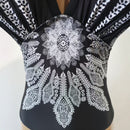 Women's swimwear one-piece elegant triangle pattern corset