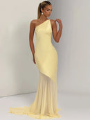 Women's Sexy Maxi Dress One-Shoulder Backless Elegant Sleeveless
