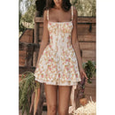 Women's Sexy Short Dress Elegant Backless Elegant Lace Pleated