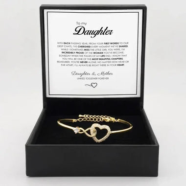 To My Daughter Birthday Infinite Symbol Hollow Heart Bracelet Gift