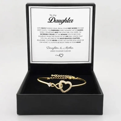 To My Daughter Birthday Infinite Symbol Hollow Heart Bracelet Gift