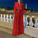 Women’s Jumpsuit Elegant Sequins Slim High Waist Belted Party Romper-19