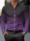 Men's Shirt Elegant Striped Casual Soft Lapel Plus Size Office Top