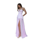 Elegant Set For women Long Skirt Side Slit Corset Top Lace Hem-11