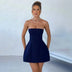 Women's Mini Dress Pleated A-Line Backless Sleeveless Sexy Elegant Gown