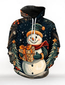 Christmas Hoodie Sweatshirt Elegant 3D Print Snowman Long Sleeve