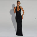 Women's Sexy Long Dress Sequin Elegant  Backless Sleeveless-14