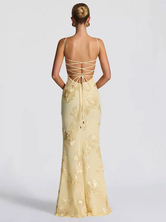 Women's Mermaid Sexy Maxi Dress Elegant Backless Corset Straps