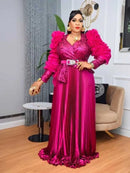 Women's Sexy Maxi Dress Plus Size Sequined Elegant Pleated Evening Gown