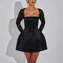 Women's Mini Dress Chic Elegant Sequin Long Sleeve Backless-5