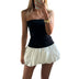 Women's Sexy Mini Dress Puffy Elegant Corset Sleeveless Strapless Solid Color