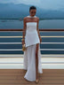 Women's Sexy Maxi Dress Elegant Strapless Backless High Slit Evening