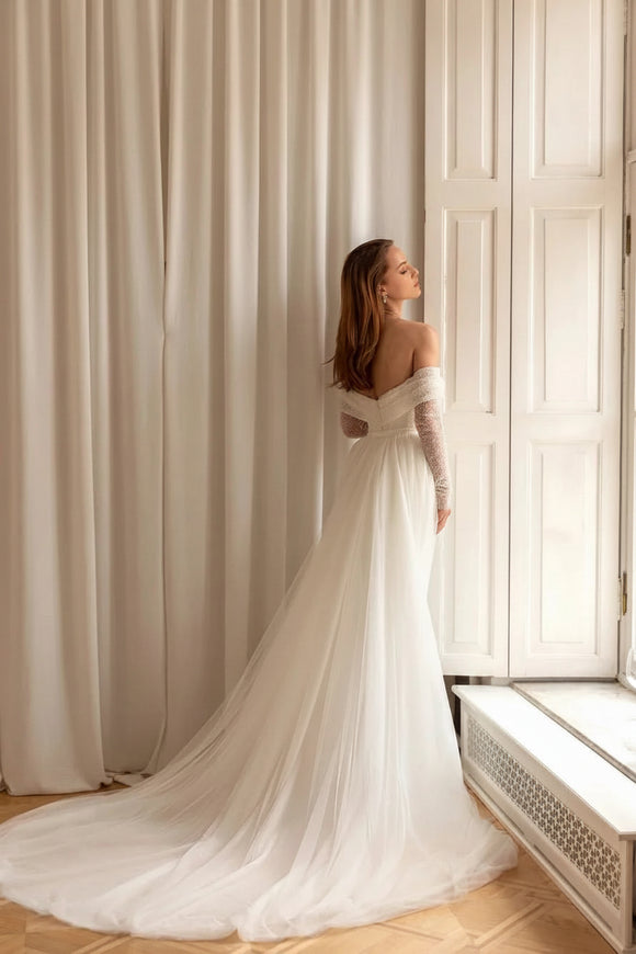 Diane Custom Made Mermaid Wedding Dress, Detachable Train & Sequins