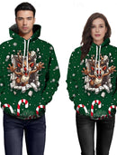Christmas Hoodie Sweatshirt Elegant 3D Print Snowman Long Sleeve-9