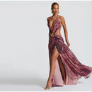 Indianna Women's Sexy Maxi Dress Halter Backless Elegant Slit Side-8