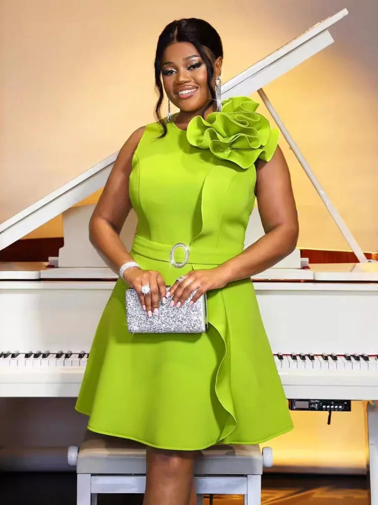 Women's Sexy Midi Dress Plus Size Sleeveless- Looks Elegant