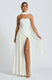 Women's Sexy Maxi Dress Elegant Strapless Backless High Slit Evening