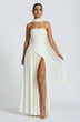 Women's Sexy Maxi Dress Elegant Strapless Backless High Slit Evening