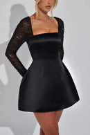 Women's Mini Dress Chic Elegant Sequin Long Sleeve Backless-17
