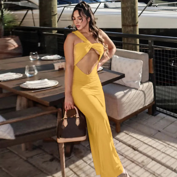 Women's Sexy Dress Hollow Out Sleeveless Pleated Bodycon Vintage