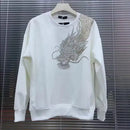 Men's Sweatshirt Pullover Elegant Dragon Print Loose Long Sleeve