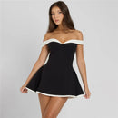 Women's Mini Dress Elegant Strapless Off Shoulder Backless Patchwork-9