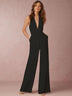 Women's Jumpsuit Deep V Neck Slim Sleeveless Wide Leg backless