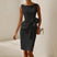 Elegant Sexy Dress For Women Round Neck Sleeveless Bow Slit Evening