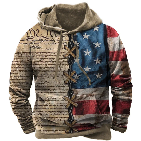 Men's Hoodie Streetwear Vintage 3D Printed Casual Oversized Sweatshirt