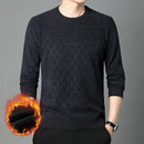 Men’s Sweater Pullover Knitted Warm Thick Chenille Jacquard Round Neck