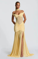 Women's Sexy Maxi Dress Off Shoulder Deep Slit Backless Elegant-9