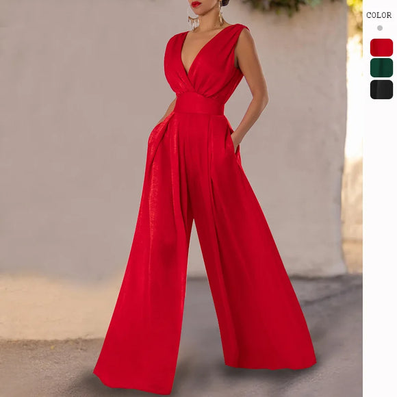 Women's Jumpsuit Elegant Slim Fit Loose Wide Leg Casual Chic