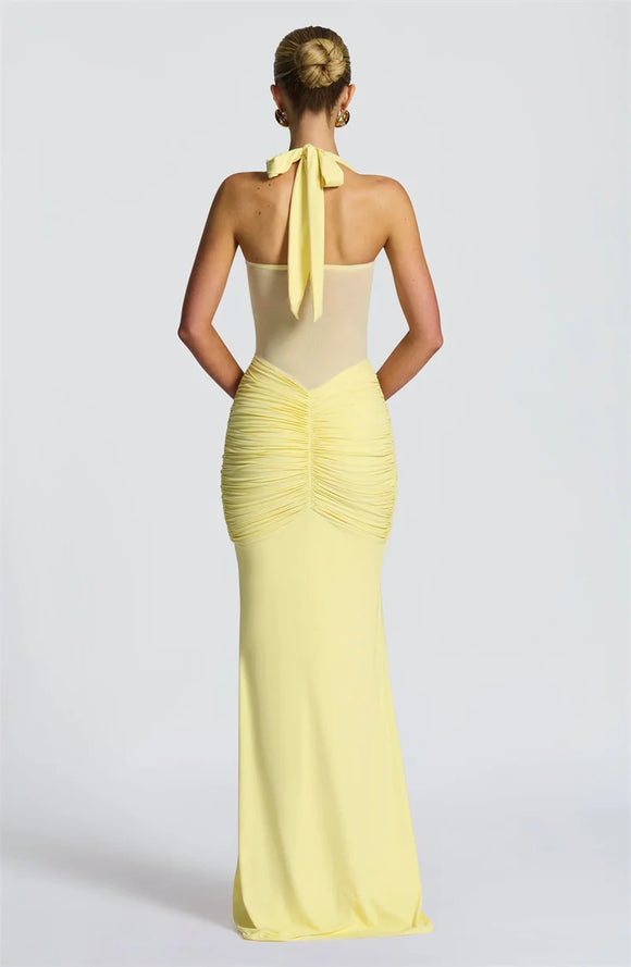 Women's Sexy Maxi Dress Elegant Backless Halter Off Shoulder Party