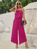 Women's Jumpsuit Elegant Solid Color Suspender Wide Leg Waist Closing-7