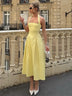 Women's Sexy Midi Dress Halter Backless Solid Sleeveless A-Line