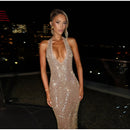Women's Sexy Long Dress Sequin Elegant  Backless Sleeveless-19