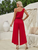 Women's Jumpsuit Elegant Solid Color Suspender Wide Leg Waist Closing