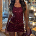 Women's Sexy Sets 2-Piece Elegant Sequin Skirt with Crop Top