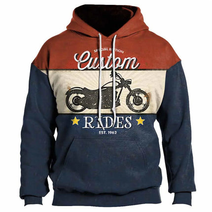 Men's Hoodie Streetwear Vintage 3D Printed Casual Oversized Sweatshirt