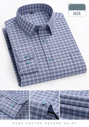 Chemise coton élégante rayée coupe cintrée manches longues-14