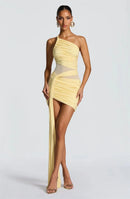 Women's Short Dress Off Shoulder Backless Elegant Ruched Mesh-14