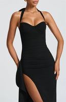 Women's Sexy Maxi Dress Elegant Halter Backless Lace-up High Split-15