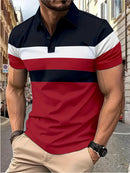 Men's Polo Shirt Elegant Trendy Stitch T Shirt Stretch Comfy Short Sleeves