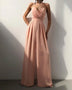 Women's Jumpsuit Sleeveless High Waist V Neck Wide Leg Romper