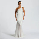 Women's Sexy Maxi Dress Elegant One-Shoulder Backless Sleeveless
