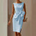 Elegant Sexy Dress For Women Round Neck Sleeveless Bow Slit Evening